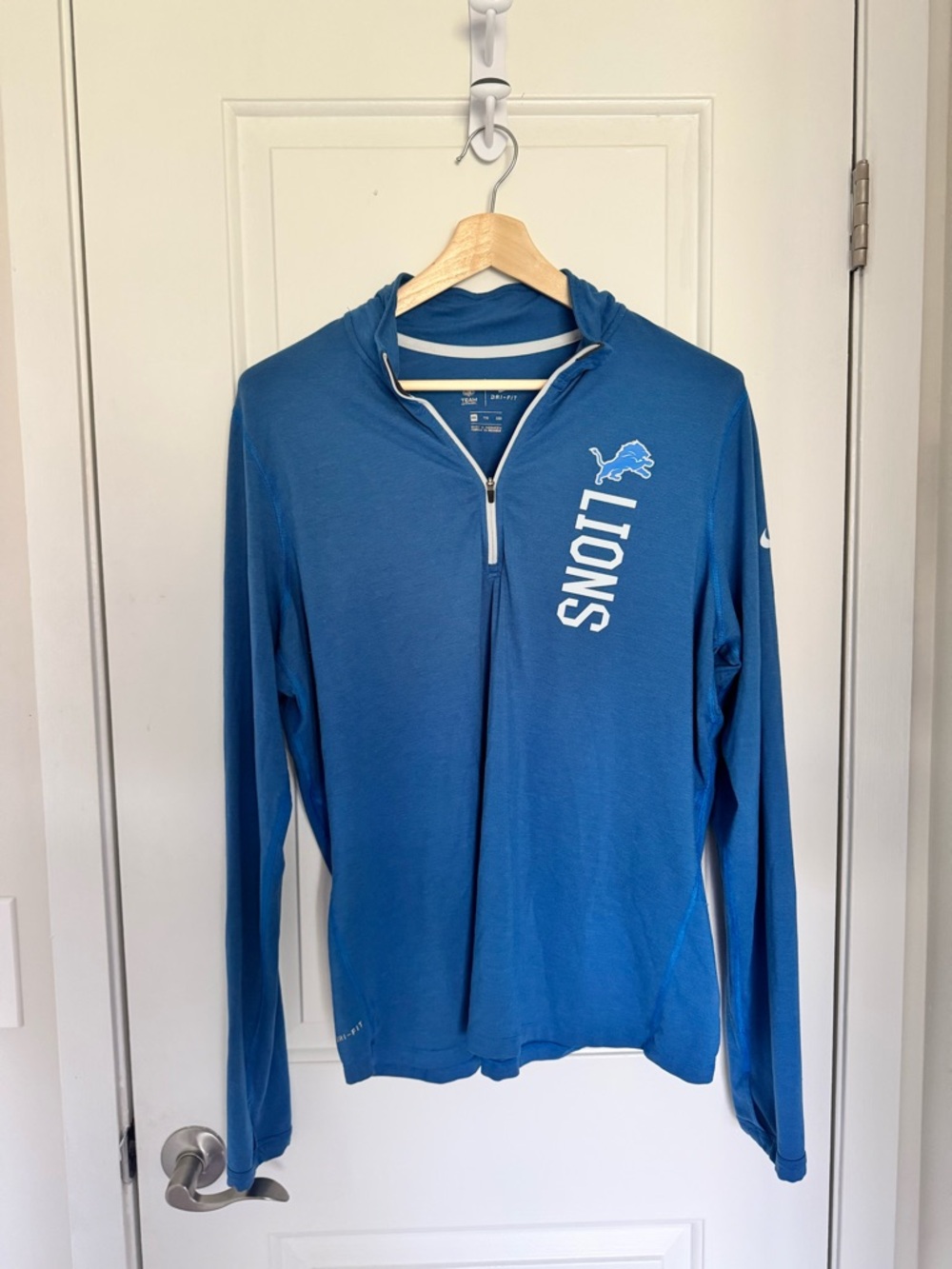 Detroit Lions Nike Dri-Fit Light Blue Quarter Zip Pullover Women's Athletic